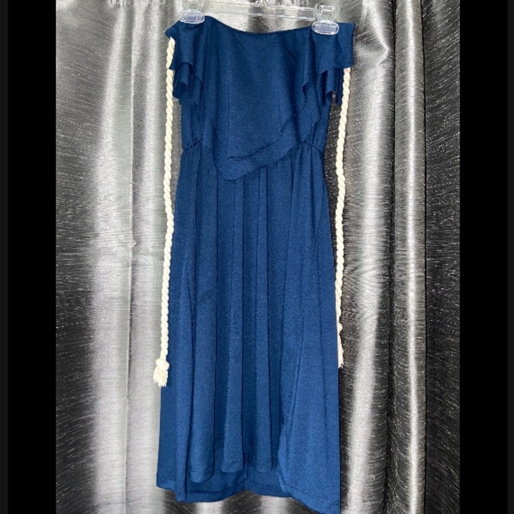Navy Blue Tie Up Dress